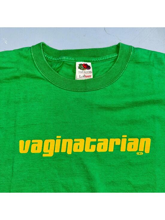 Fruit of the Loom Other - Vaginatarian VTG T Shirt Funny Adult Content Love Sexy Hot Girl Green Skate Punk